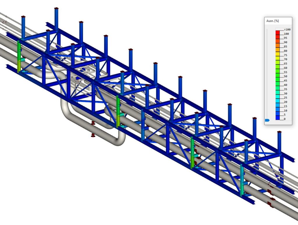 Stahlbaubrücke mit Rohrleitungen